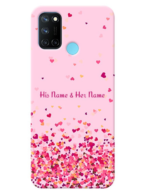 Custom Realme 7I Phone Back Covers: Floating Hearts Design