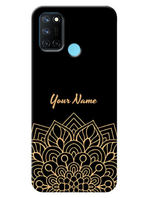 Custom Realme 7I Back Covers: Golden mandala Design