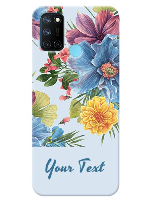 Custom Realme 7I Custom Phone Cases: Stunning Watercolored Flowers Painting Design
