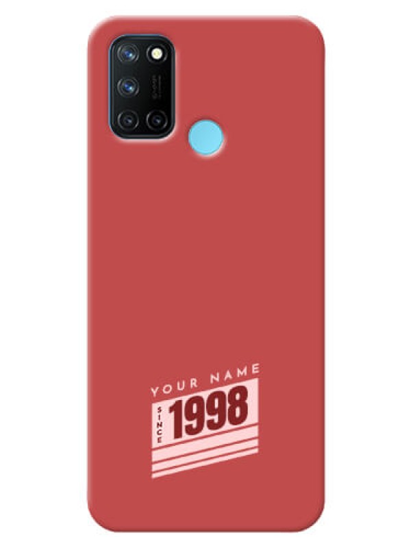 Custom Realme 7I Phone Back Covers: Red custom year of birth Design