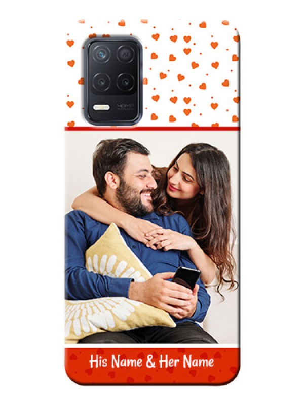 Custom Realme 8 5G Phone Back Covers: Orange Love Symbol Design