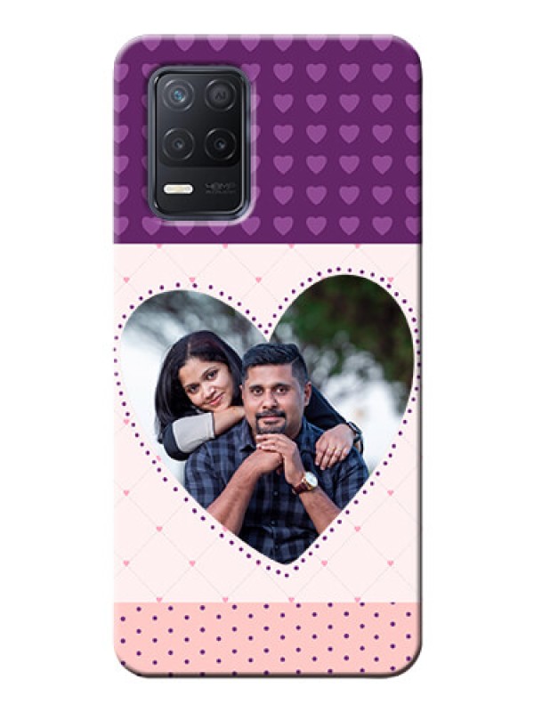 Custom Realme 8 5G Mobile Back Covers: Violet Love Dots Design