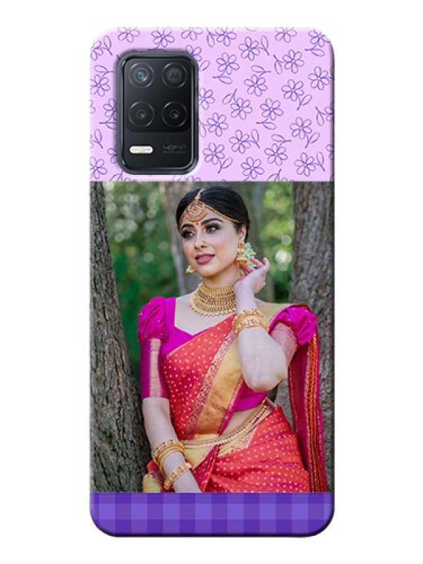 Custom Realme 8 5G Mobile Cases: Purple Floral Design