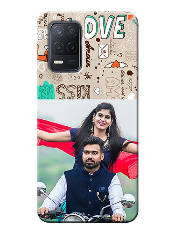 Custom Realme 8 5G Personalised mobile covers: Love Doodle Pattern 
