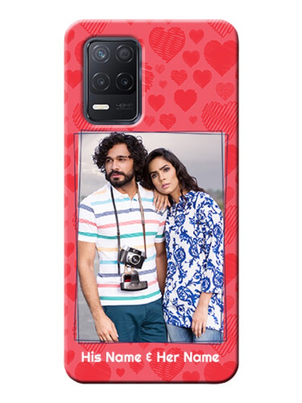 Custom Realme 8 5G Mobile Back Covers: with Red Heart Symbols Design
