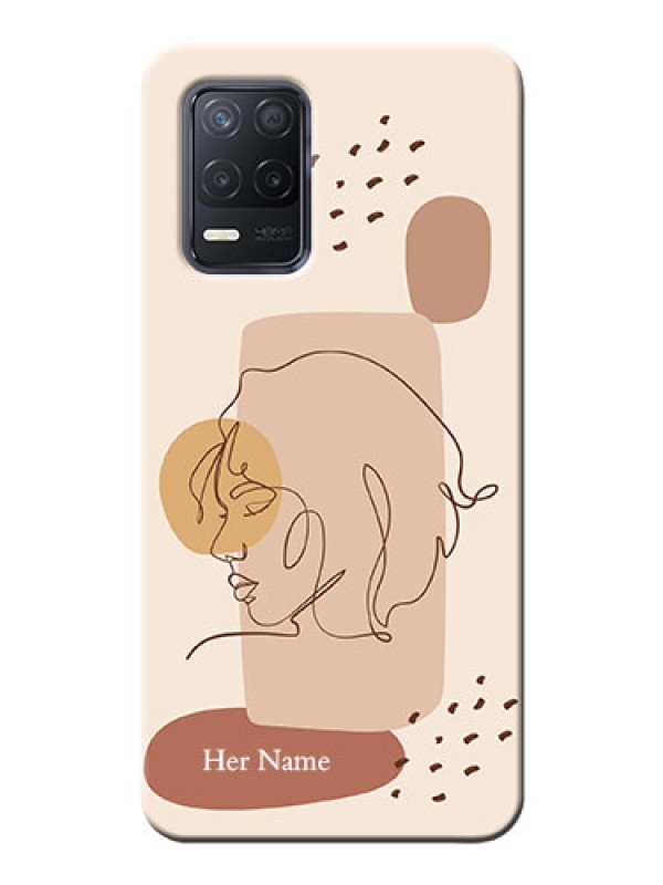 Custom Realme 8 5G Custom Phone Covers: Calm Woman line art Design