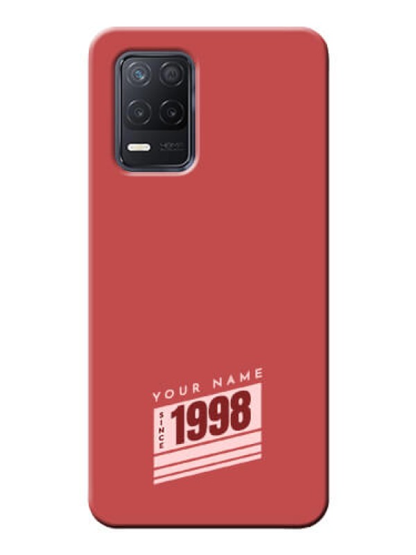 Custom Realme 8 5G Phone Back Covers: Red custom year of birth Design