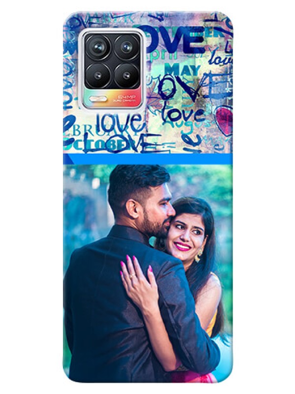 Custom Realme 8 Pro Mobile Covers Online: Colorful Love Design