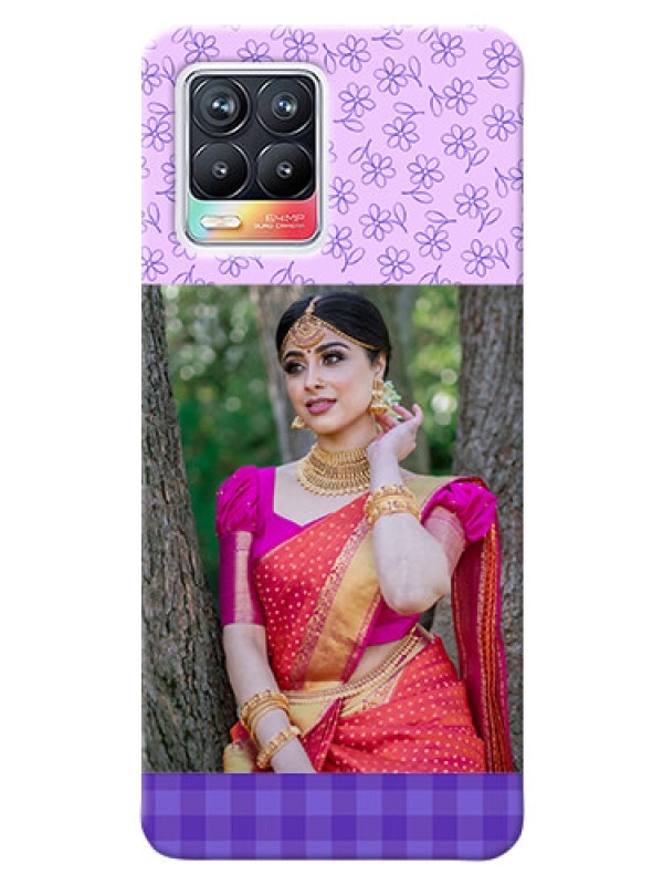 Custom Realme 8 Pro Mobile Cases: Purple Floral Design