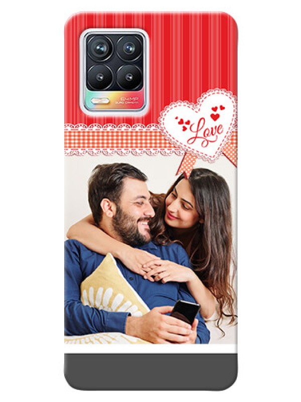 Custom Realme 8 Pro phone cases online: Red Love Pattern Design