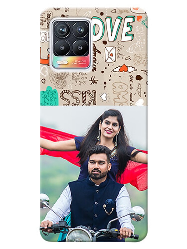 Custom Realme 8 Pro Personalised mobile covers: Love Doodle Pattern 