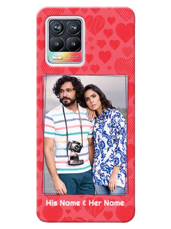 Custom Realme 8 Pro Mobile Back Covers: with Red Heart Symbols Design