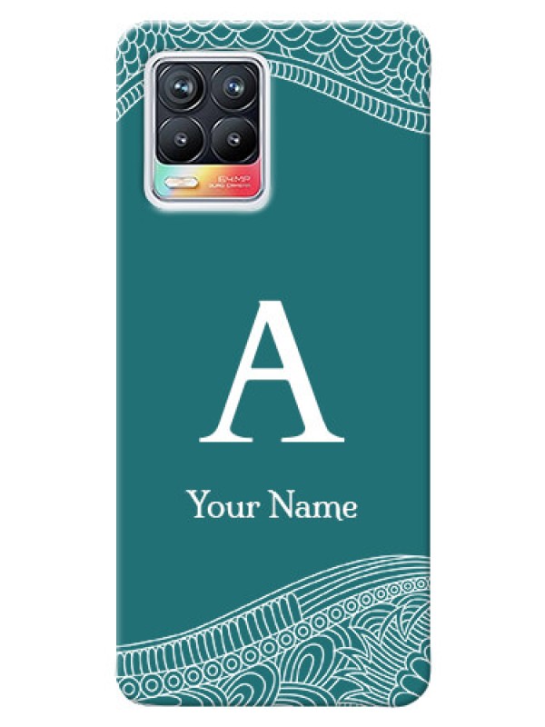 Custom Realme 8 Pro Mobile Back Covers: line art pattern with custom name Design