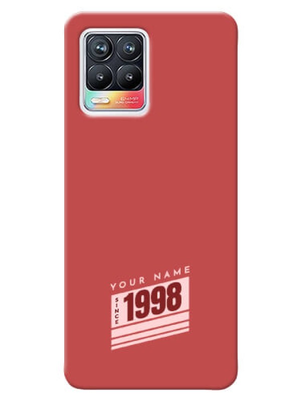 Custom Realme 8 Pro Phone Back Covers: Red custom year of birth Design