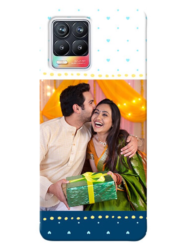 Custom Realme 8 4G Phone Covers: White and Blue Abstract Design