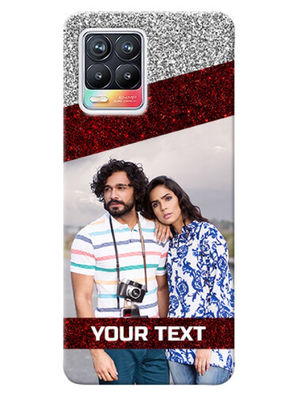 Custom Realme 8 4G Mobile Cases: Image Holder with Glitter Strip Design