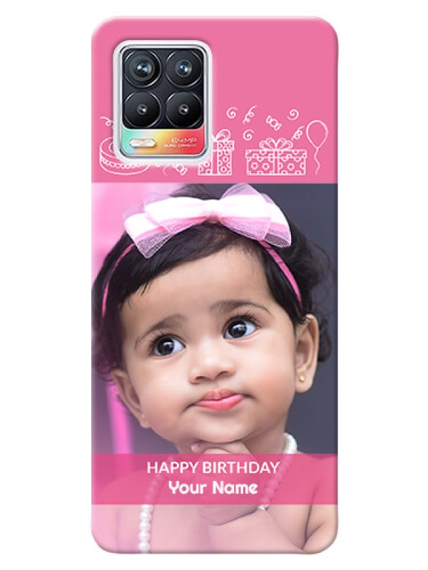 Custom Realme 8 4G Custom Mobile Cover with Birthday Line Art Design