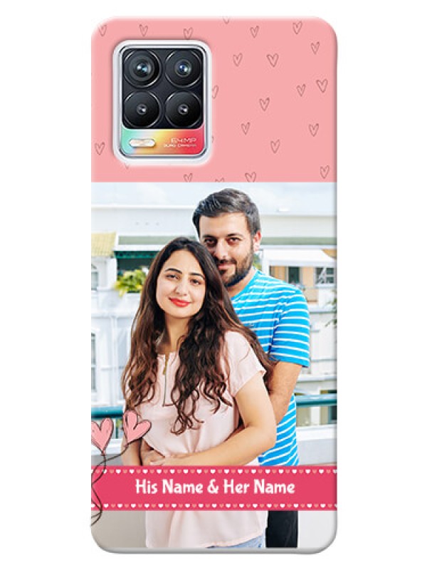 Custom Realme 8 4G phone back covers: Love Design Peach Color