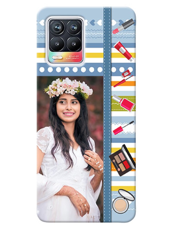 Custom Realme 8 4G Personalized Mobile Cases: Makeup Icons Design