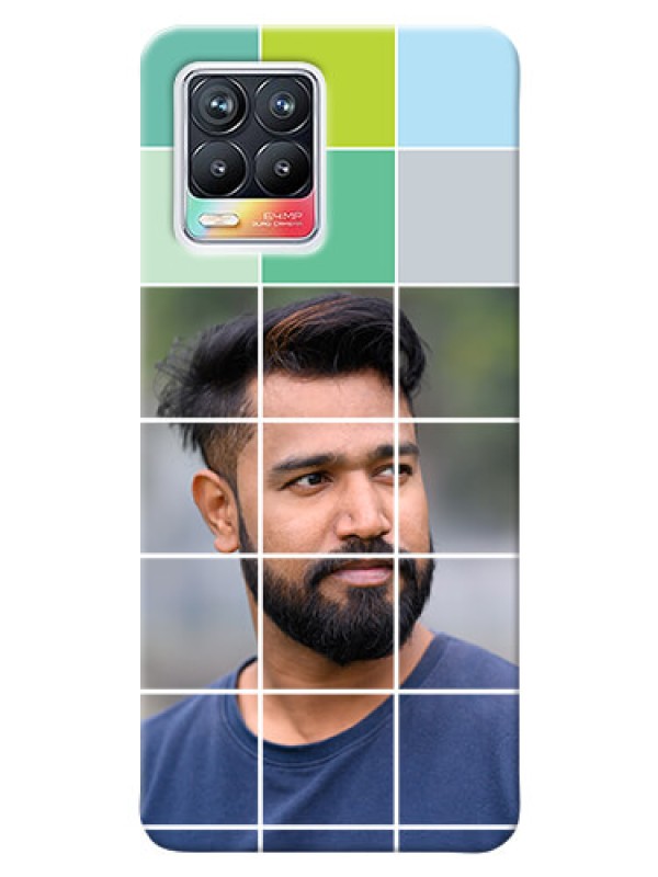 Custom Realme 8 4G personalised phone covers with white box pattern 