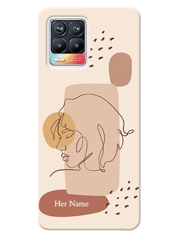 Custom Realme 8 Custom Phone Covers: Calm Woman line art Design