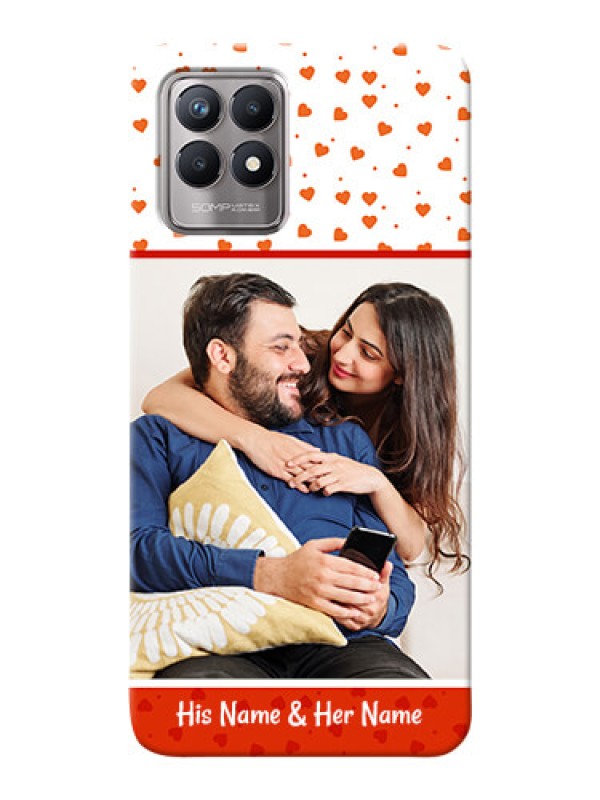 Custom Realme 8i Phone Back Covers: Orange Love Symbol Design