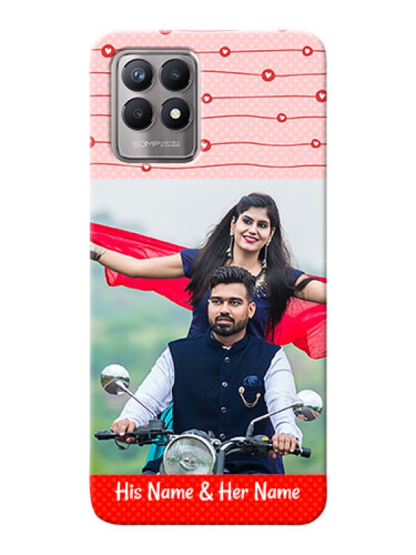 Custom Realme 8i Custom Phone Cases: Red Pattern Case Design