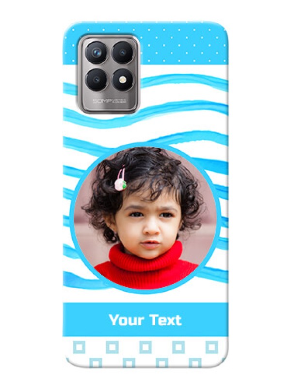 Custom Realme 8i phone back covers: Simple Blue Case Design