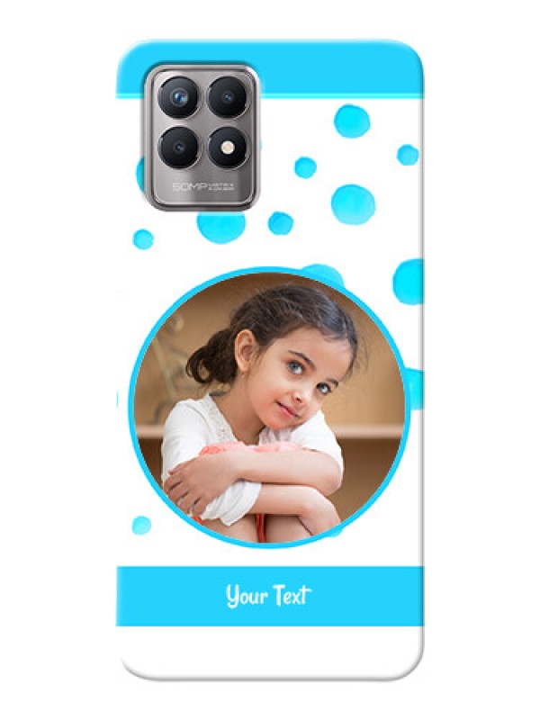 Custom Realme 8i Custom Phone Covers: Blue Bubbles Pattern Design