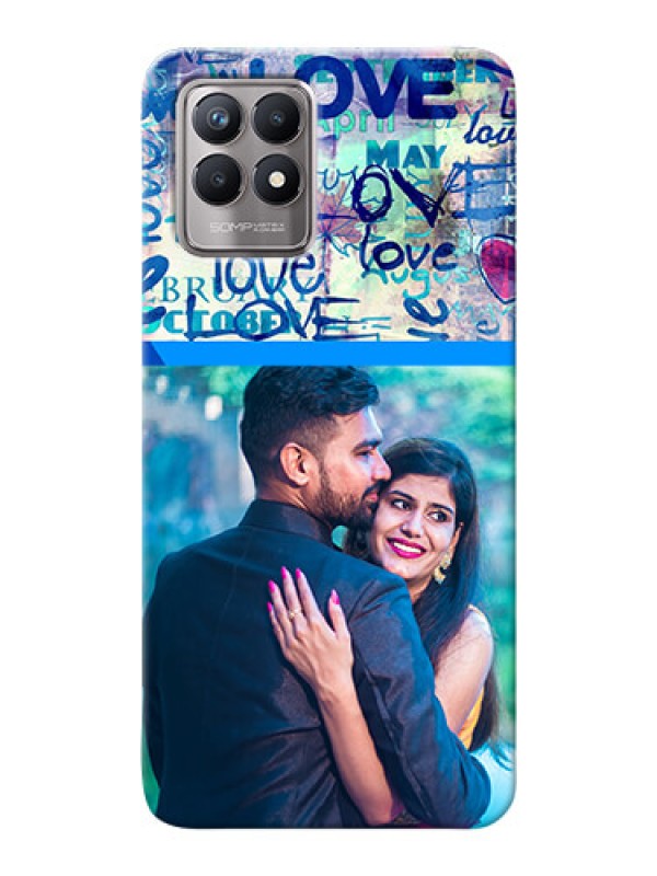 Custom Realme 8i Mobile Covers Online: Colorful Love Design