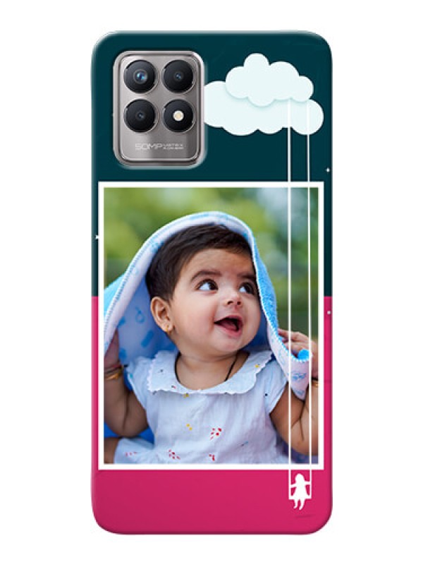 Custom Realme 8i custom phone covers: Cute Girl with Cloud Design