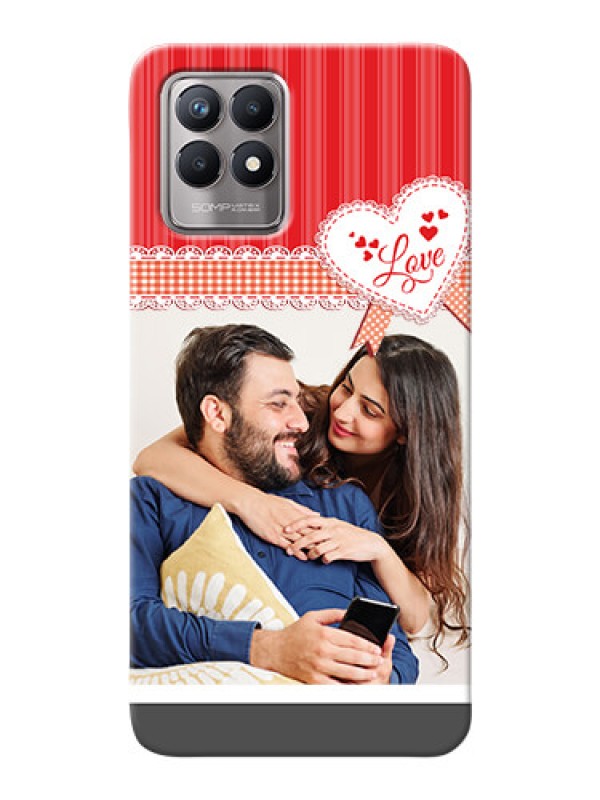 Custom Realme 8i phone cases online: Red Love Pattern Design