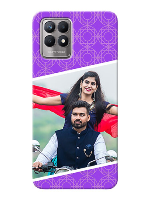 Custom Realme 8i mobile back covers online: violet Pattern Design