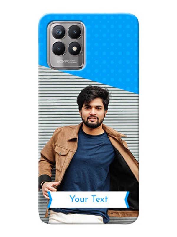 Custom Realme 8i Personalized Mobile Covers: Simple Blue Color Dotted Design