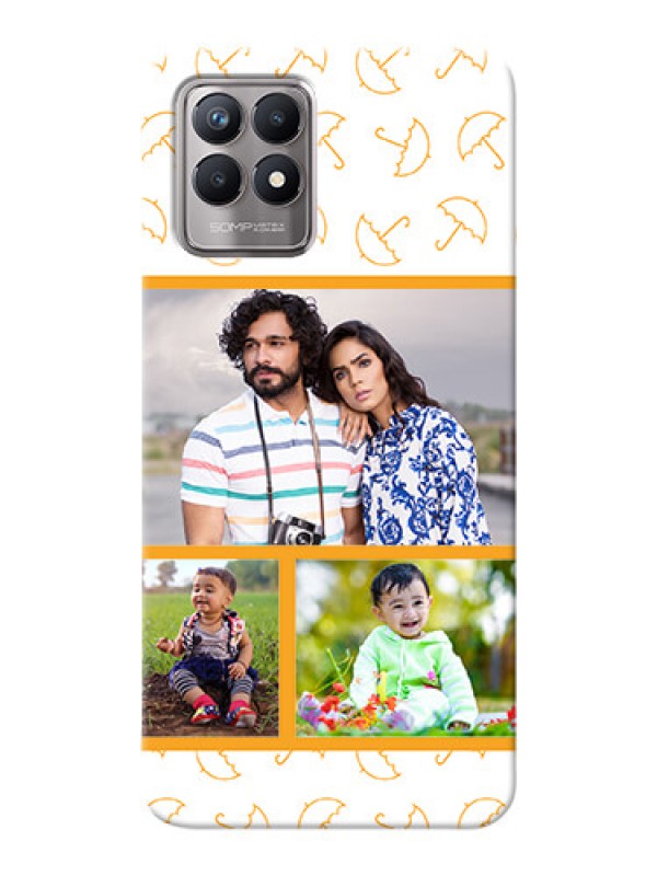 Custom Realme 8i Personalised Phone Cases: Yellow Pattern Design