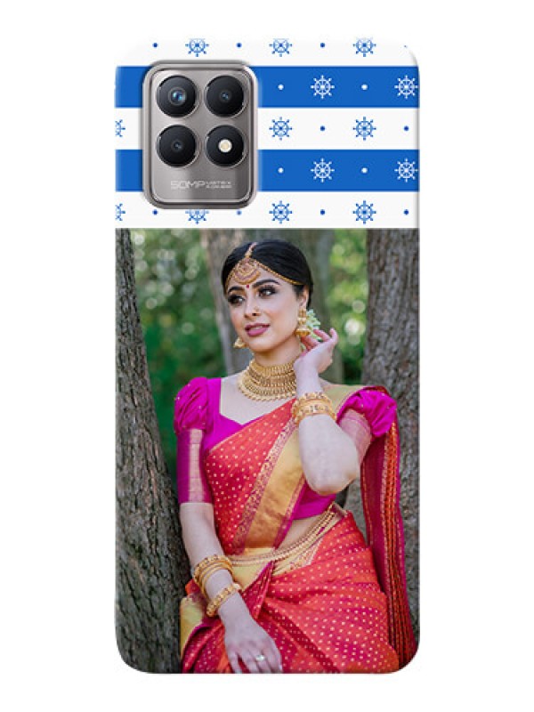 Custom Realme 8i custom mobile covers: Snow Pattern Design