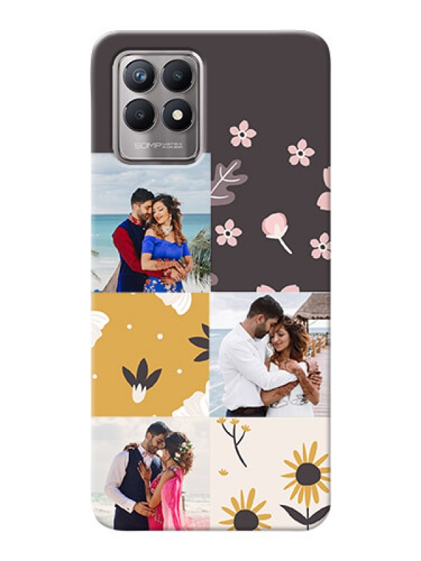 Custom Realme 8i phone cases online: 3 Images with Floral Design