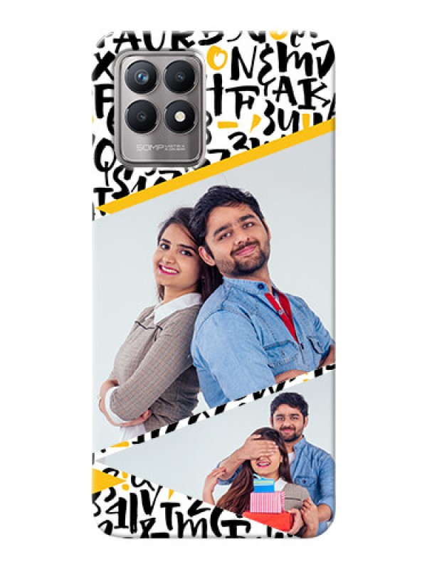 Custom Realme 8i Phone Back Covers: Letters Pattern Design