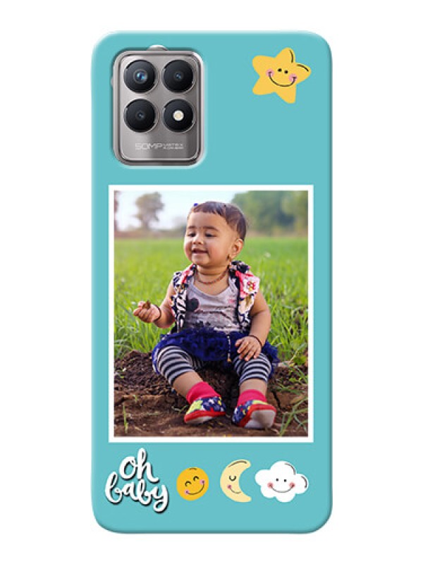 Custom Realme 8i Personalised Phone Cases: Smiley Kids Stars Design