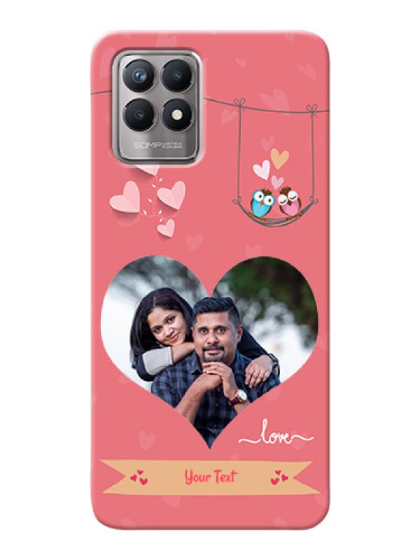 Custom Realme 8i custom phone covers: Peach Color Love Design 