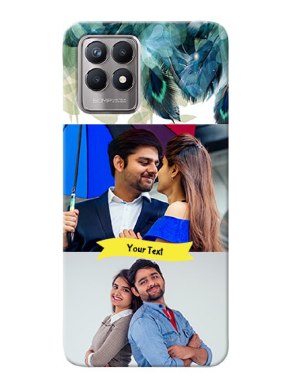 Custom Realme 8i Phone Cases: Image with Boho Peacock Feather Design