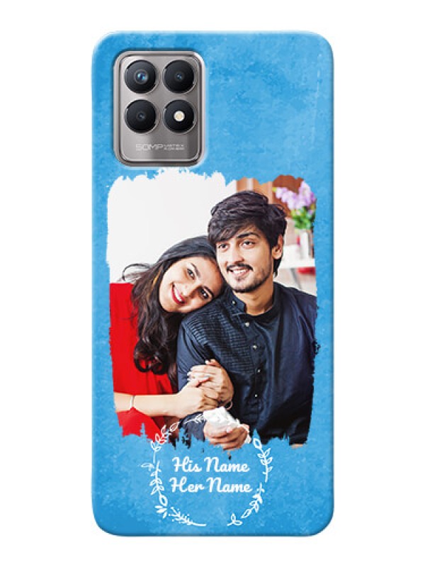 Custom Realme 8i custom mobile cases: Blue Color Vintage Design