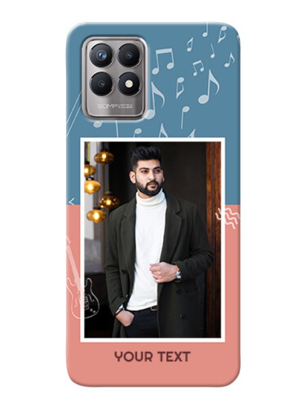 Custom Realme 8i Phone Back Covers with Color Musical Note Design