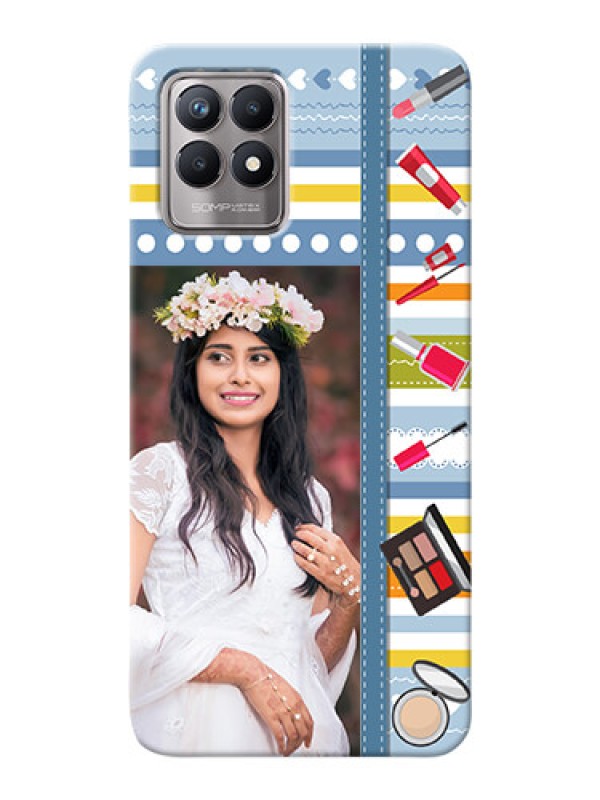 Custom Realme 8i Personalized Mobile Cases: Makeup Icons Design