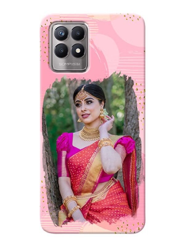 Custom Realme 8i Phone Covers for Girls: Gold Glitter Splash Design