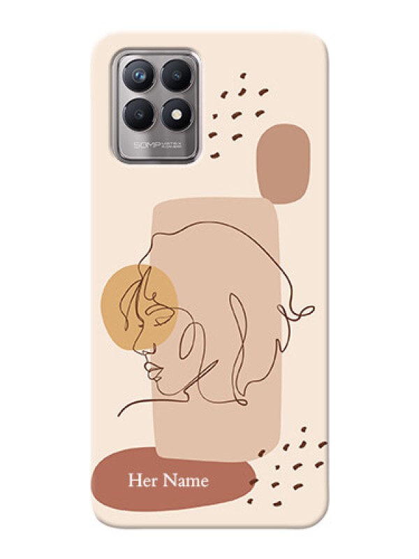 Custom Realme 8I Custom Phone Covers: Calm Woman line art Design