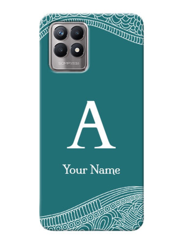 Custom Realme 8I Mobile Back Covers: line art pattern with custom name Design