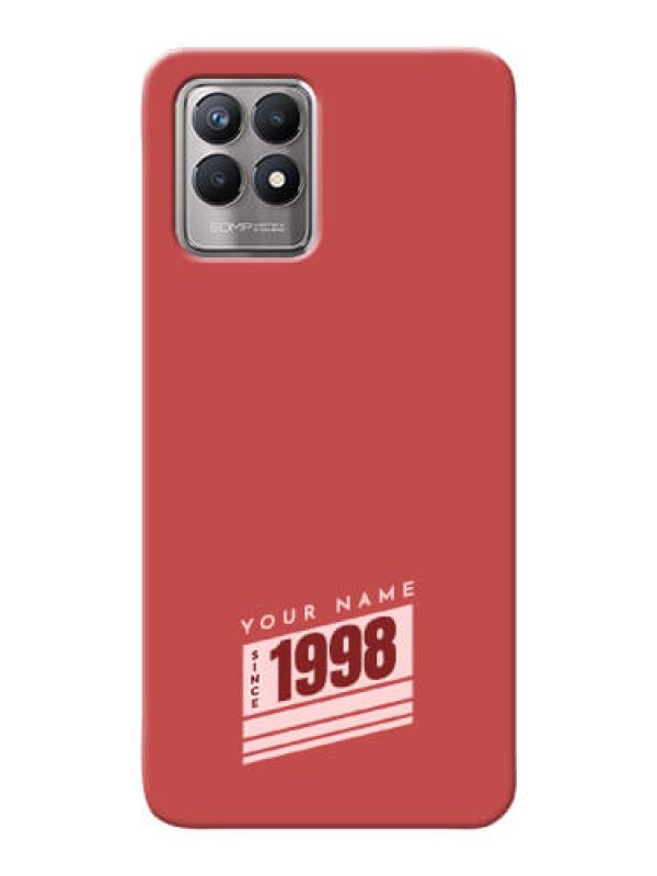 Custom Realme 8I Phone Back Covers: Red custom year of birth Design