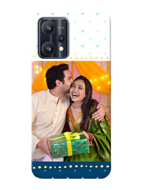 Custom Realme 9 4G Phone Covers: White and Blue Abstract Design