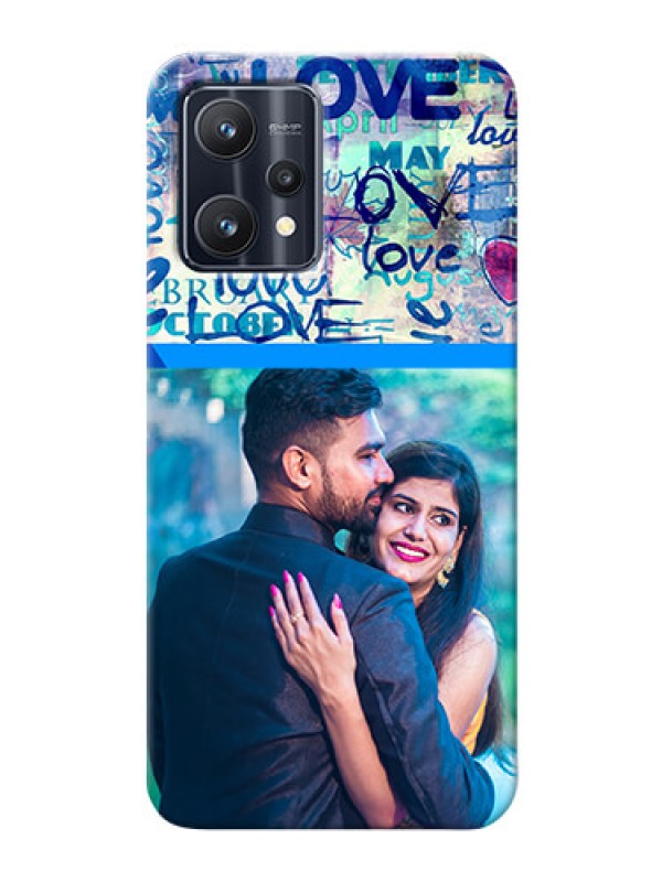 Custom Realme 9 4G Mobile Covers Online: Colorful Love Design